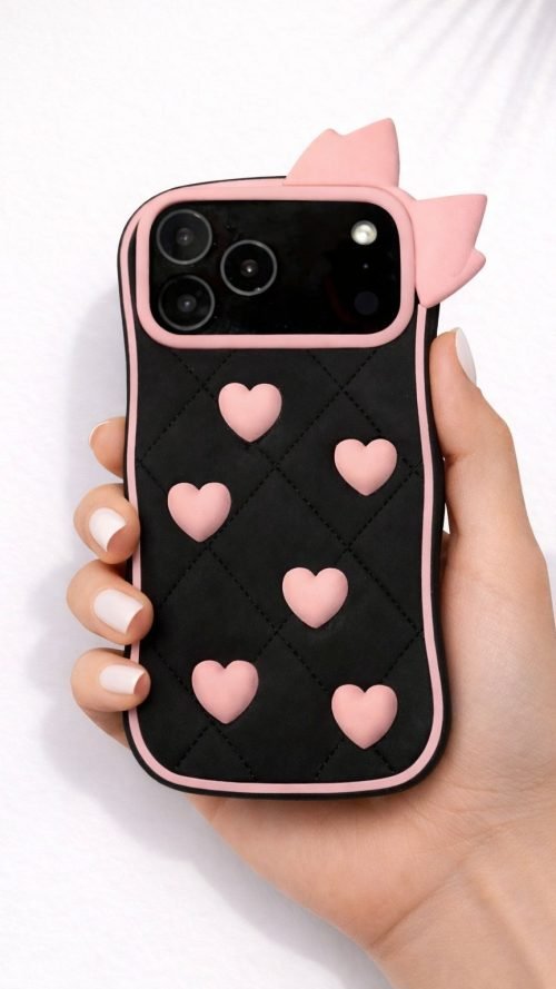 Silicone Pink Hearts Cover