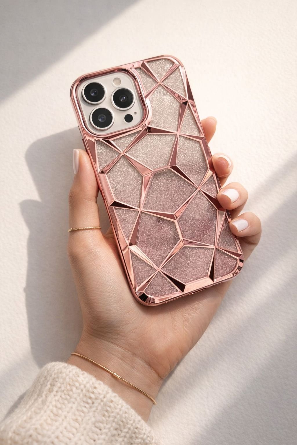 Geo with glitter sheet cover