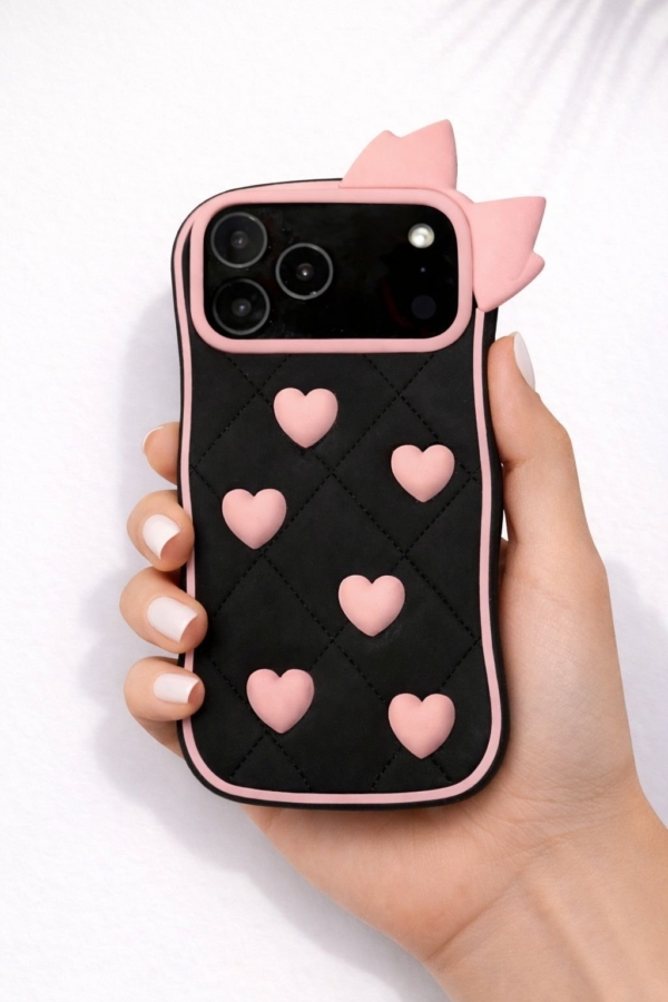Silicone Pink Hearts Cover