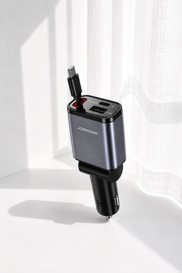 Joyroom Car Charger 60W 3in1 Retractable JR CCL07
