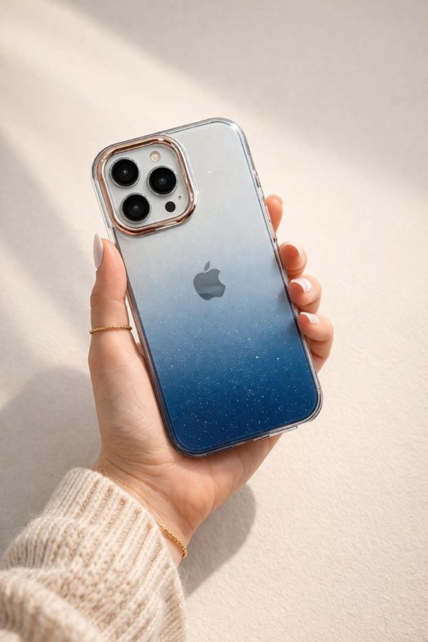 Basic Transparent Glitter Degrade Cover