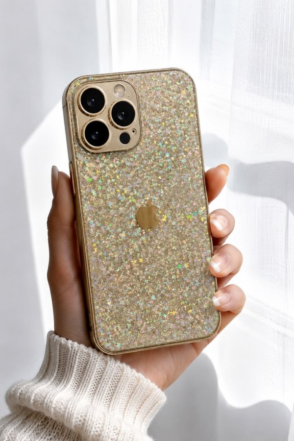 Silver Glitter With Stars Cover
