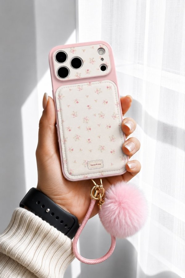 Pink Flory With Chain Cover